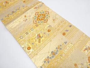 華紋に鴛鴦・草花模様織り出し袋帯